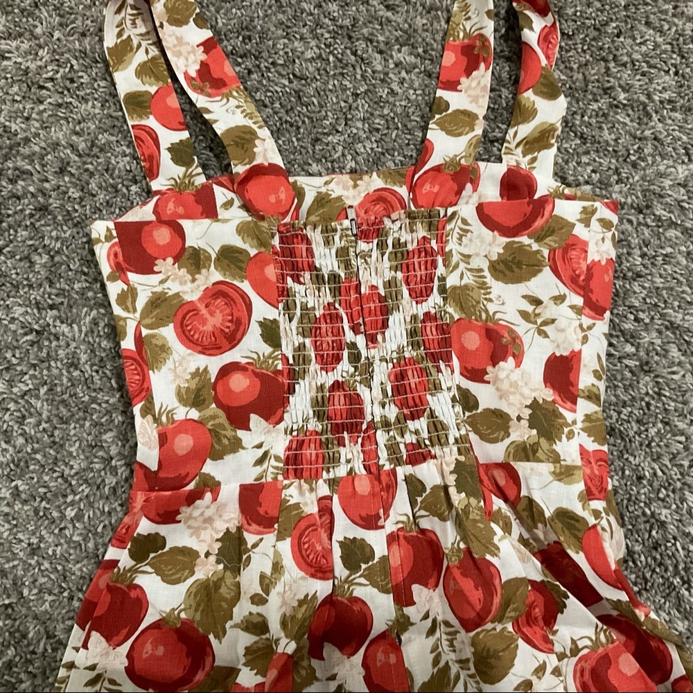 NWOT❤️Reformation Brigitte Linen Dress - Tomatoes - Picture 6 of 9